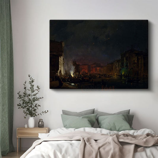 J.M.W. Turner - Venedik Gece Manzarası Kanvas Tablo