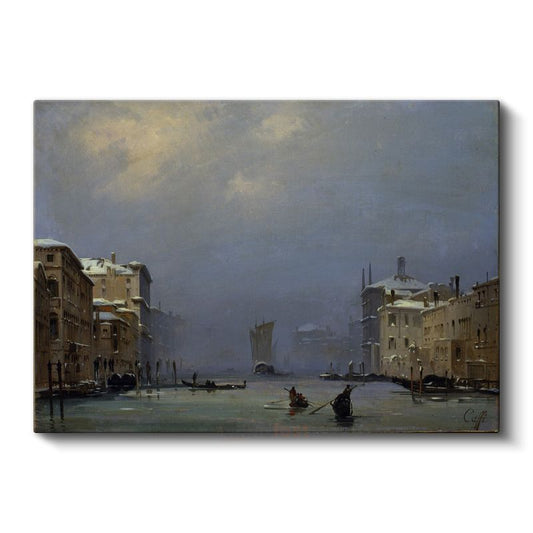 Francesco Guardi - Kış Mevsiminde Venedik Kanalı Kanvas Tablo