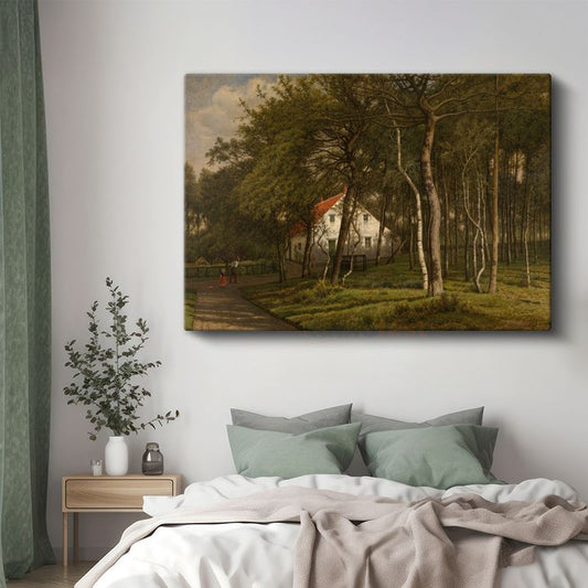 Jean-Baptiste-Camille Corot - Ormandaki Ev Kanvas Tablo