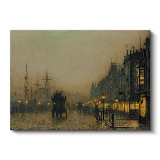 John Atkinson Grimshaw - Limanda Akşam Kanvas Tablo