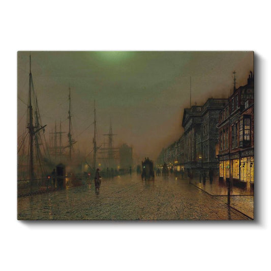 John Atkinson Grimshaw - Rıhtımda Gece Kanvas Tablo