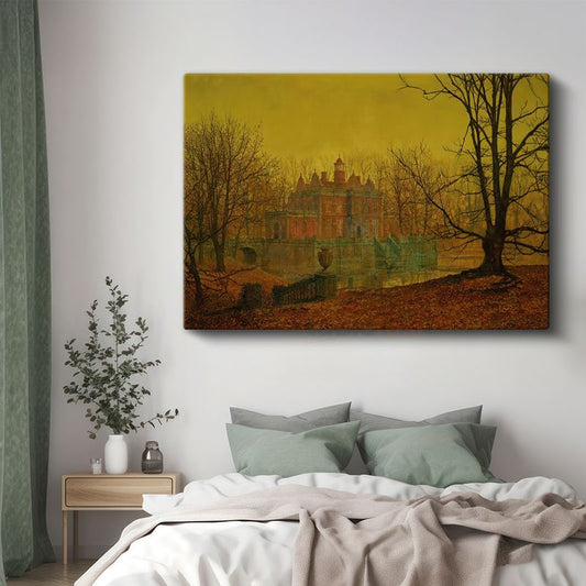 John Atkinson Grimshaw - Sonbahar Akşamında Malikane Kanvas Tablo