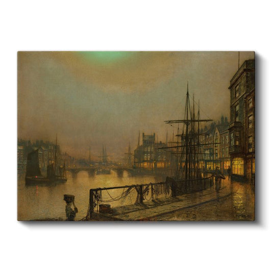 John Atkinson Grimshaw - Limanda Gün Batımı Kanvas Tablo