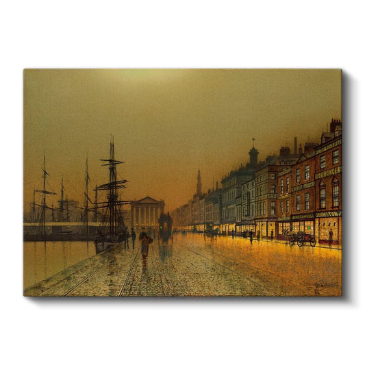 John Atkinson Grimshaw - Liverpool Rıhtımı Kanvas Tablo