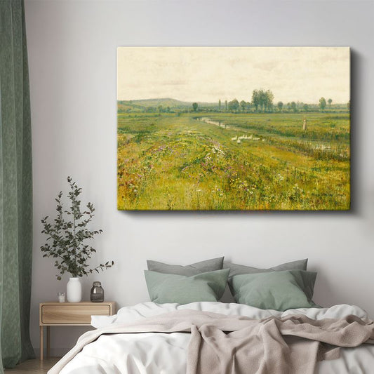 Charles-François Daubigny - Çayır Manzarası Kanvas Tablo