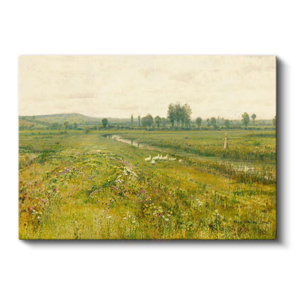 Charles-François Daubigny - Çayır Manzarası Kanvas Tablo