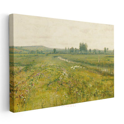Charles-François Daubigny - Çayır Manzarası Kanvas Tablo