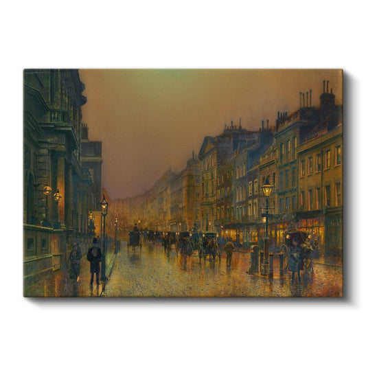 John Atkinson Grimshaw - Akşam Vakti Şehir Sokağı Kanvas Tablo