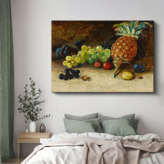 William Henry Hunt - Meyveler ve Ananas Natürmortu Kanvas Tablo