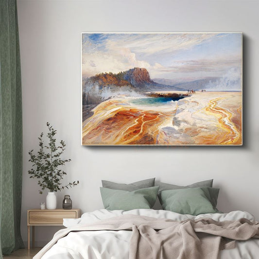 Thomas Moran - Mammoth Hot Springs Kanvas Tablo