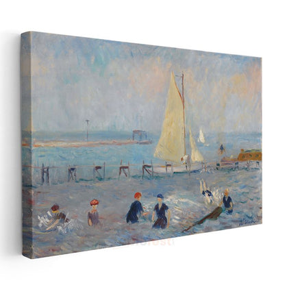 William Glackens - Plajda Yüzenler Kanvas Tablo
