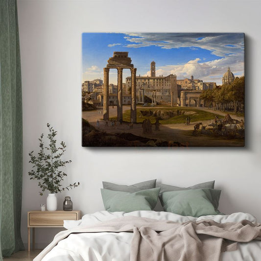 Christoffer Wilhelm Eckersberg - Roma Forum Manzarası Kanvas Tablo