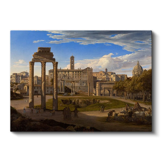 Christoffer Wilhelm Eckersberg - Roma Forum Manzarası Kanvas Tablo