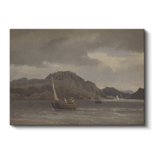 Jean-Baptiste-Camille Corot - Dağlık Deniz Manzarası Kanvas Tablo