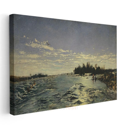 Charles-François Daubigny - Nehir Manzarası Kanvas Tablo
