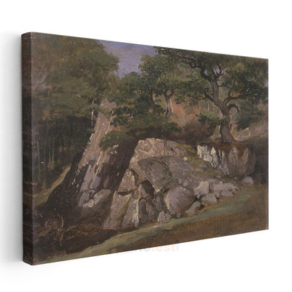 Jean-Baptiste-Camille Corot - Kayalık Manzara Kanvas Tablo