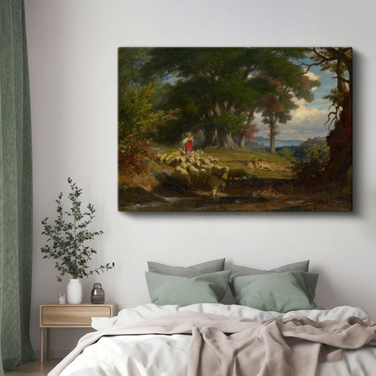 Thomas Gainsborough - Çoban ve Koyunlar Kanvas Tablo