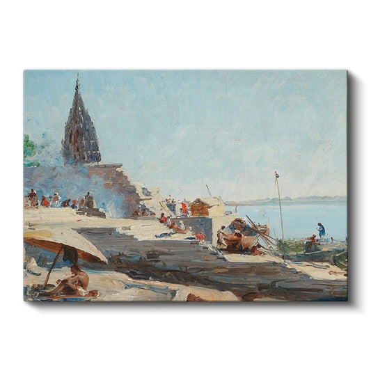 Edwin Lord Weeks - Ganj Nehri Kıyısı Kanvas Tablo