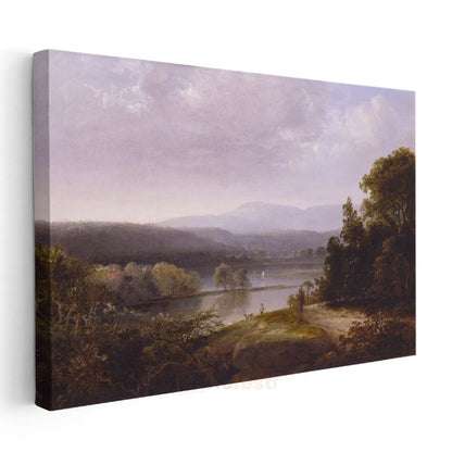 Thomas Cole - Dağ Gölü Manzarası Kanvas Tablo