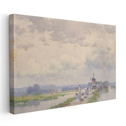 Willem Maris - Hollanda Kırsal Manzarası Kanvas Tablo