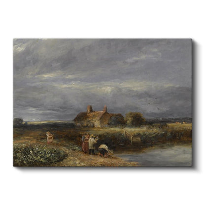 David Cox - Kır Evi Manzarası Kanvas Tablo