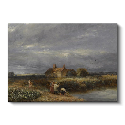 David Cox - Kır Evi Manzarası Kanvas Tablo