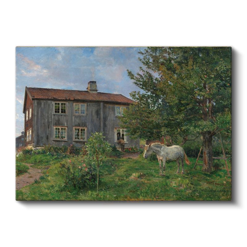 Hans Gude - Çiftlik Evi Kanvas Tablo