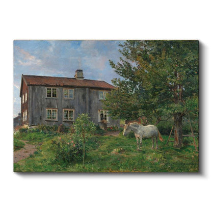Hans Gude - Çiftlik Evi Kanvas Tablo