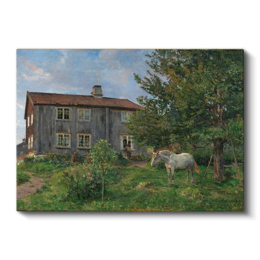 Hans Gude - Çiftlik Evi Kanvas Tablo