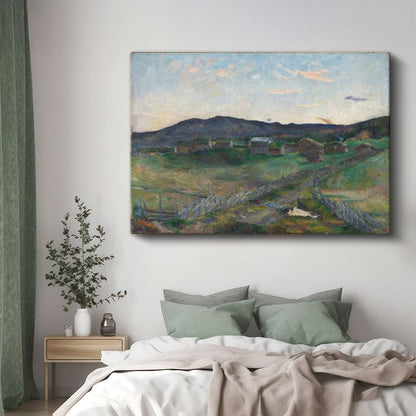 Edvard Munch - Kırsal Yerleşim Kanvas Tablo