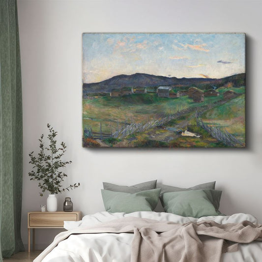 Edvard Munch - Kırsal Yerleşim Kanvas Tablo