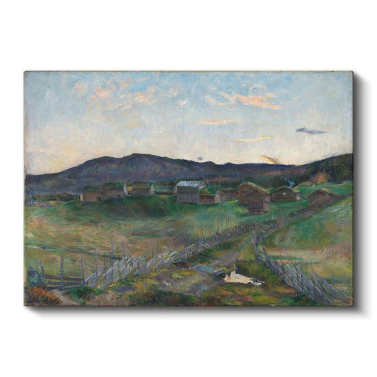 Edvard Munch - Kırsal Yerleşim Kanvas Tablo