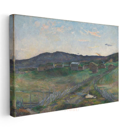 Edvard Munch - Kırsal Yerleşim Kanvas Tablo