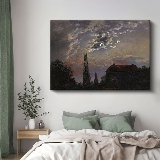 Caspar David Friedrich - Ay Işığında Ev Kanvas Tablo