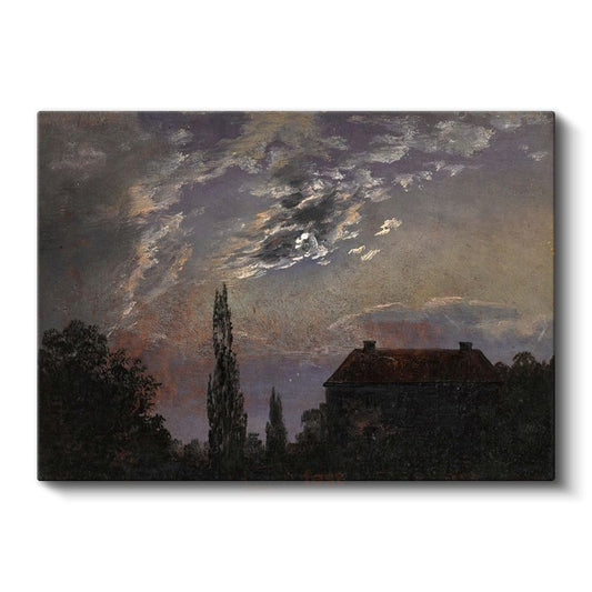 Caspar David Friedrich - Ay Işığında Ev Kanvas Tablo