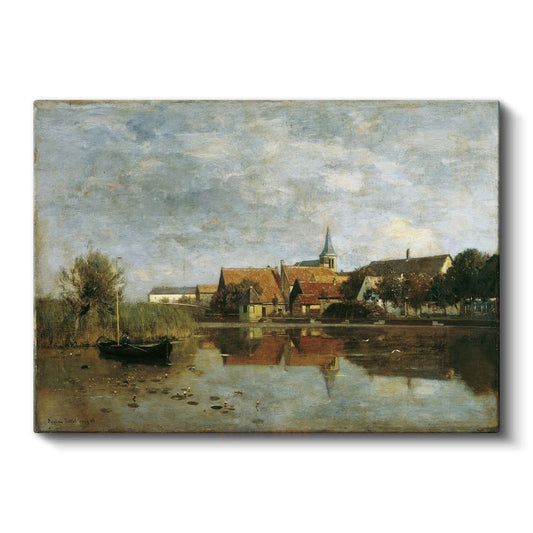 Jean-Baptiste-Camille Corot - Köy Manzarası Kanvas Tablo