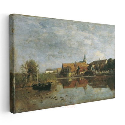 Jean-Baptiste-Camille Corot - Köy Manzarası Kanvas Tablo