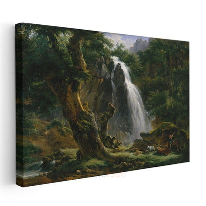 Thomas Moran - Şelale Manzarası Kanvas Tablo