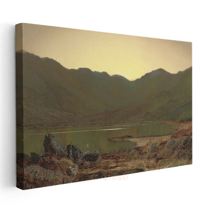John Constable - Dağlar Arasında Göl Manzarası Kanvas Tablo