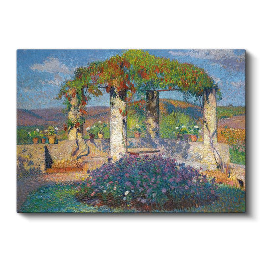 Henri Martin - Çiçekli Bahçe Pergolası Kanvas Tablo