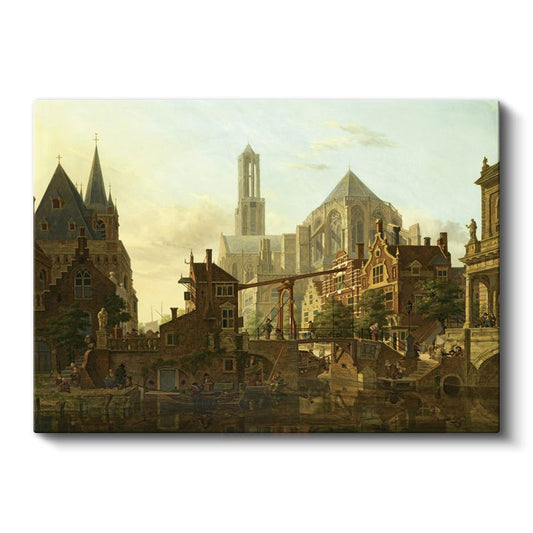 Jan van der Heyden - Orta Çağ Kent Manzarası Kanvas Tablo