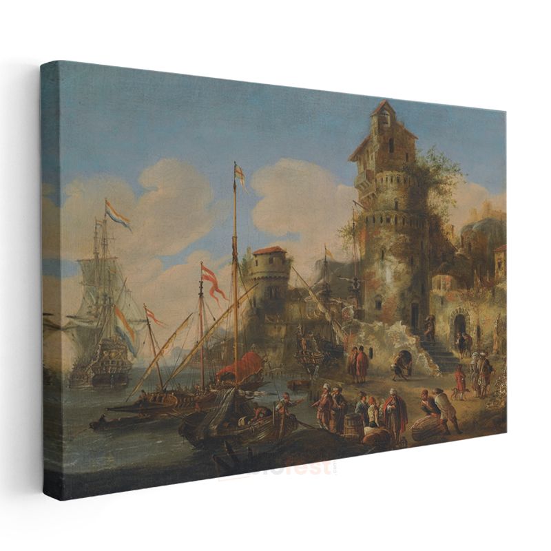 Francesco Guardi - Liman Manzarası Kanvas Tablo