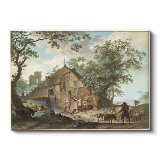 George Morland - Çiftlik Evi Manzarası Kanvas Tablo