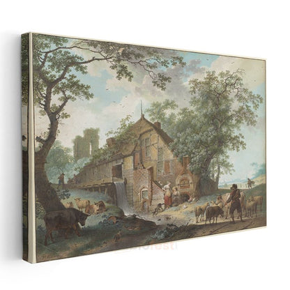 George Morland - Çiftlik Evi Manzarası Kanvas Tablo