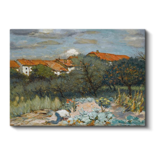 Henri Martin - Kır Bahçesi Manzarası Kanvas Tablo