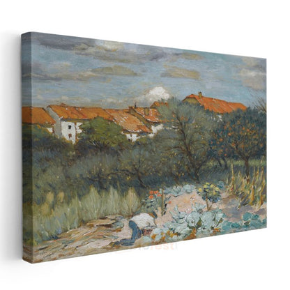 Henri Martin - Kır Bahçesi Manzarası Kanvas Tablo