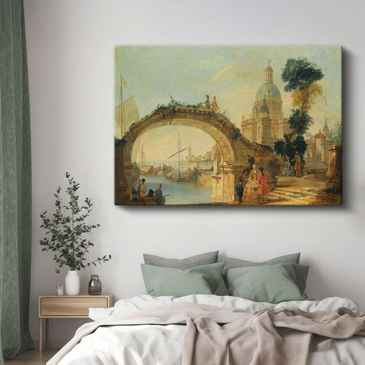 Francesco Guardi - Venedik Köprüsü Kanvas Tablo