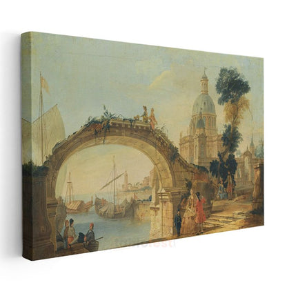 Francesco Guardi - Venedik Köprüsü Kanvas Tablo
