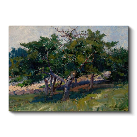Edward Mitchell Bannister - Ağaçlık Alan Kanvas Tablo