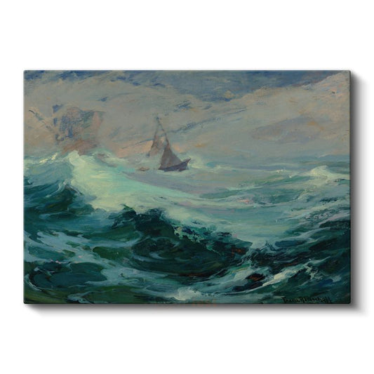 Frederick Judd Waugh - Fırtınalı Deniz Kanvas Tablo